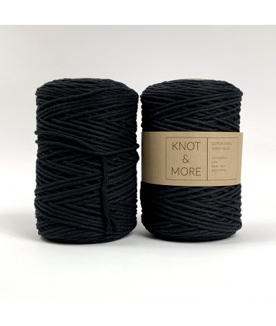 Macrame string, 1PLY twisted, SMOKY BLACK, 3 mm